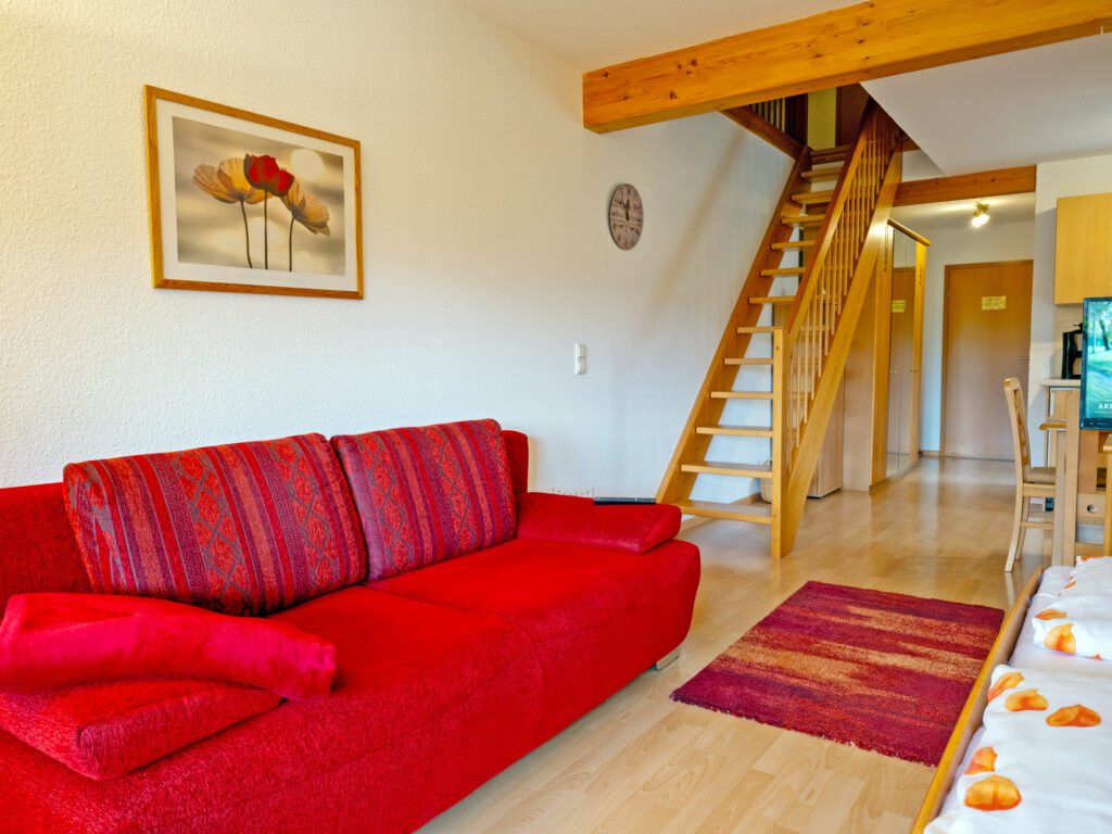 Aufgang zum zweiten Schlafzimmer in der Ferienwohnung 1 "Maisonette" im Ferienhaus Zimmermann Zell im Schwarzwald